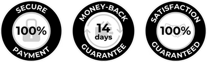 Secure payment · Money-back guarantee · Satisfaction guaranteed